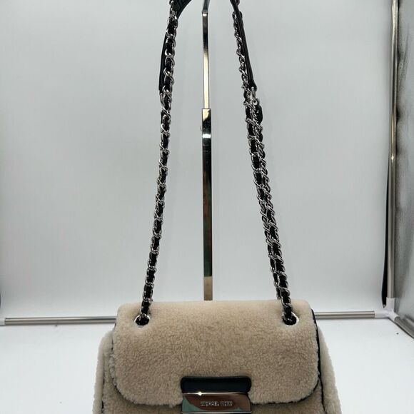 Michael Kors Sloan Shearling Small Chain Shoulder Bag - Picture 2 of 13